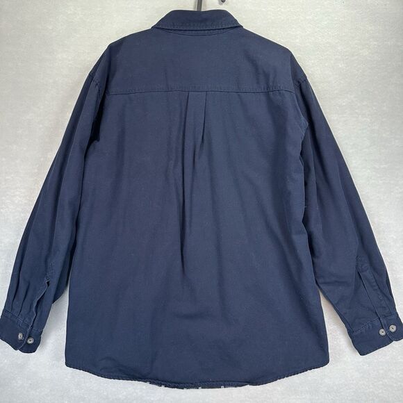 Woolrich Men's L Blue Flannel Lined Button Heavy Workwear Shirt Jacket Large VTG - Picture 3 of 14